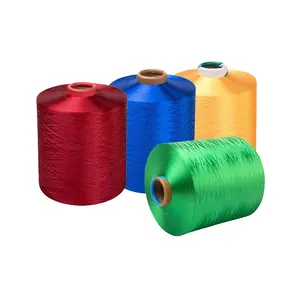 Hilo Poliester Filamento atau Fibra Continua DTY Dope Celup 150D/48F Uso En La Industria Textil