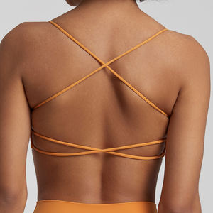 SHINBENE <span class=keywords><strong>Super</strong></span> Cloud Scoop Neck <span class=keywords><strong>reggiseno</strong></span> donna Cross Back Backless Yoga reggiseni sportivi Top da allenamento imbottito - Product Image 6