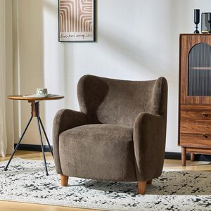 Fauteuil Auden en velours rembourré avec dossier incurvé et assise moelleuse pour salon et lecture, par <span class=keywords><strong>Christopher</strong></span> Knight Home - Product Image 4