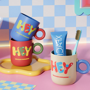 Hey Release Dopamine Toothbrush Cup PP <b>Material</b> Travel Portable For Home Couple Student Dormitory Use - Product Image 4