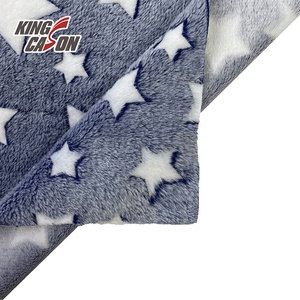 Kingcason Vải Siêu Mềm Loại Khác Nhau Vải Nỉ Flannel Dạ Quang Họa Tiết Ngôi Sao Tái Chế - Product Image 5