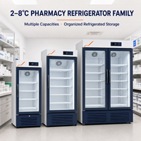 OEM personnalisé 8 ° Réfrigérateur vertical de pharmacie 265L avec refroidissement par compresseur et alarme pour la chaîne du froid