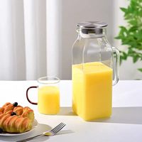 Carafe en verre borosilicate de haute qualité, pot carré en verre, bouilloire pour café, jus, lait, eau