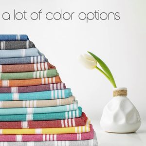 Serviette <span class=keywords><strong>de</strong></span> <span class=keywords><strong>plage</strong></span> tissée rayée en coton biologique turc, style Fouta Peshtemal, pour l'été tropical, le hammam, la piscine, le spa et les voyages naturels - Product Image 2