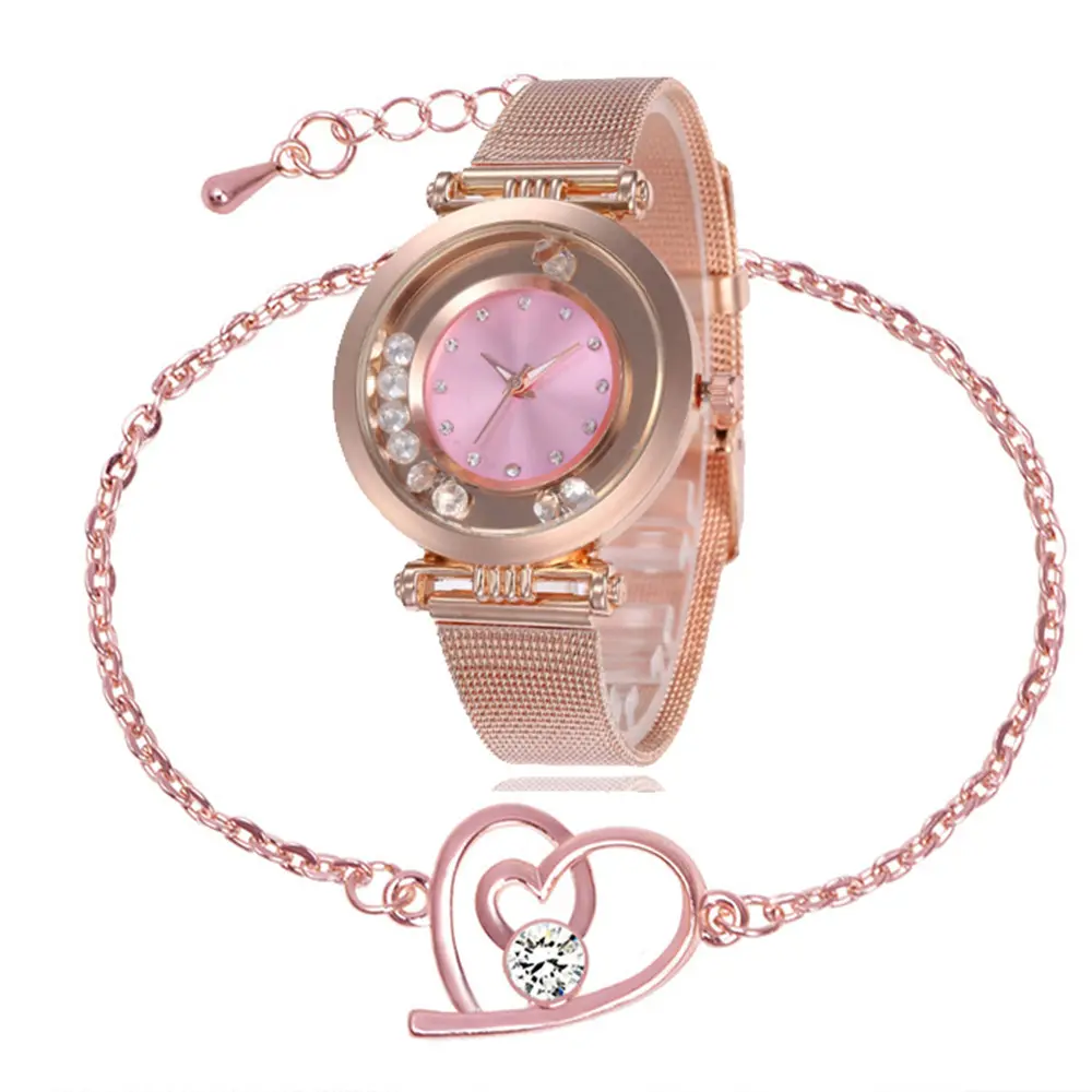 नई महिला घड़ी सेट कंगन ब्रांडों लक्जरी स्टेनलेस स्टील के गहने महिलाओं के लिए घड़ियों फैशन घड़ी