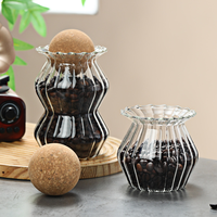 Récipient de stockage pour grains de café, pot à épices en verre transparent, pot alimentaire en verre avec couvercle en liège, pot de rangement en verre de haute qualité pour la cuisine