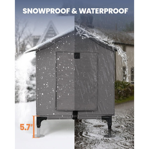 Prix d'usine, grande maison chauffante pour chat 3 en 1 avec lit surélevé et coussin chauffant pour chats d'extérieur - Product Image 5