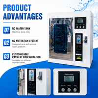 Distributeur d'eau automatique mural CE 110V-240V 50/60Hz avec lecteur de pièces, cartes et billets (POS) pour sites publics et communautaires