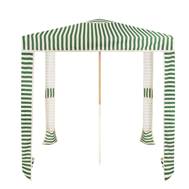 Custom Printing 6.5ft 7ft, Stripe Portable Windproof Uv50+ Beach Tent Sun Shelter Pop up Outdoor Beach Umbrella Cabanas/