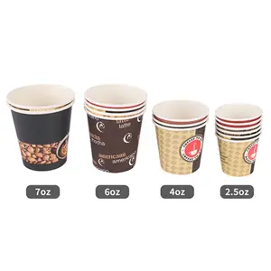 Taza de papel de bebida caliente desechable de pared doble individual superventas con precio de fábrica