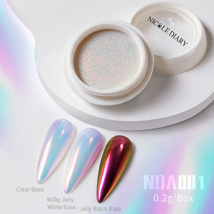 Polvo de uñas efecto espejo Aurora Moonlight, pigmento brillante cromado para decoración de uñas con gel UV, para salón de manicura o uso personal. - Product Image 6