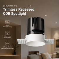 Plafonnier LED encastré dimmable 12W COB, découpe 75mm, spot sans cadre pour hôtel et projets résidentiels LP-AJ8292-RTB-21-1