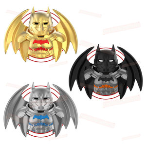 W1348 W1349 W1350 superhéroes murciélago negro dorado Mecha plateado Hrey Mecha <span class=keywords><strong>Man</strong></span> Mini juguete de acción figura de bloque de construcción de plástico juguete - Product Image 1