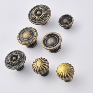 <strong>Antique</strong> Zinc Alloy Wardrobe <strong>Drawer</strong> Cabinet Door Handle with Single Hole Design - Product Image 2