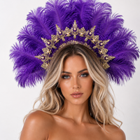 Nouvelles coiffes en plumes blanches de luxe, cousues à la main, qualité supérieure, mode unisexe, pour événements et carnaval