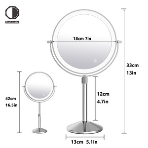 Quà tặng trang điểm hai mặt cho phụ nữ 360 °   Gương trang điểm có thể điều chỉnh độ sáng, có thể sạc lại, có thể điều chỉnh độ cao - Product Image 5