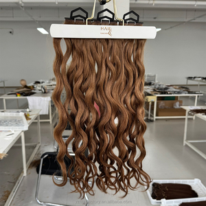 Extensions de cheveux Genius Weft de haute qualité, nouveau design, cheveux russes européens, sans couture, Remy, nouées à la main - Product Image 4