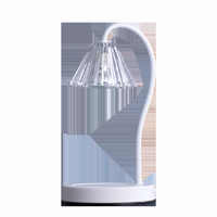Lampe chauffe-cire électrique à intensité variable avec abat-jour en verre transparent pour décoration de table