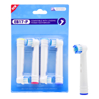 Terbaru Kompatibel untuk Oral-B EB17P Kepala Pengganti Sikat Gigi Elektrik Bulu Nilon DuPont Bersih Sensitif CE ROHS 4 Pak