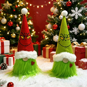 Muñeco de Peluche del Grinch Navideño con Cabello Verde, Gnomo sin Rostro, Tomte, Nisse, Duende, Adorno para el Hogar, Decoración Navideña para Escritorio, Regalo - Product Image 5