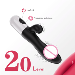 Vibrador de Conejo de Doble Extremo de 20 Velocidades, Juguete Sexual para Adultos al por Mayor, Dildo con Frecuencia Variable, Simulación de Punto G, <span class=keywords><strong>Masturbador</strong></span> Femenino - Product Image 4