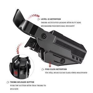 ซองปืนพกแบบคาดขา ขวา ปลดเร็ว ระดับ 3 ปลดด้วยนิ้วหัวแม่มือ ใช้ได้กับปืน G17/19/43 ทุกขนาด - Product Image 5