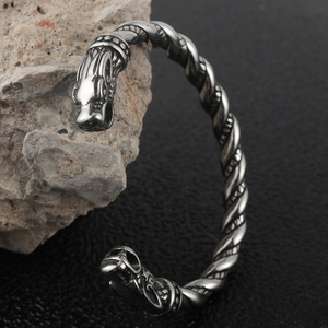 Tibetan Silver Twisted Dragon Open <b>Bangle</b> For <b>Men</b> And Women Jewelry Gift Fashion Bracelet 28mm - Product Image 4