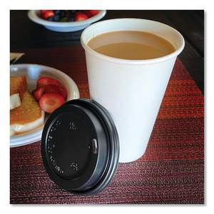 Couvre-gobelets en polystyrène noir Boardwalk, capacité de 10 oz à 20 oz, 1 000/carton - Product Image 2