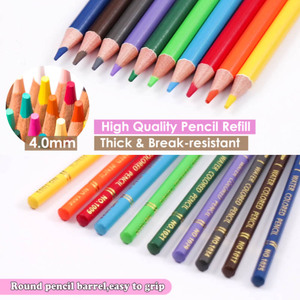 Crayons de couleur à l'eau professionnels FOSKA, pré-affûtés, 72/120 couleurs, avec mine à texture douce pour un mélange facile, dessin et ombrage - Product Image 4