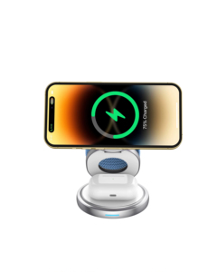 Estación de Carga Inalámbrica Magnética Plegable de 15W, 360 °   Base de Carga Giratoria para Escritorio Compatible con Teléfono, iWatch y Auriculares - Product Image 6