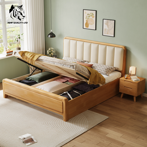 china supplier best price customized <b>large</b> stock 1.8m king bed ready to ship newest design bedroom furniture wood king size bed - Product Image 4