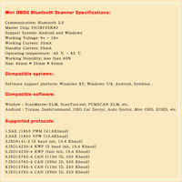 OBD2 escáner automotriz Elm327 Blue-Tooth obd2 v1.5 pic18f25k80 OBD conector interfaz compatible con todos los protocolos OBDII