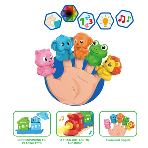 Jouet d'apprentissage Montessori pour tout-petits : Ensemble de <span class=keywords><strong>train</strong></span> électrique avec animaux, jouets d'association, de comptage et de tri - Product Image 4