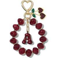 Nieuwe hartvormige sluiting acryl kraal letter kersen sleutelhanger schattige stijl fruitpatroon tas charme en hanger