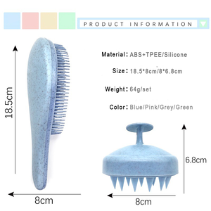 Cepillo de pelo <span class=keywords><strong>para</strong></span> desenredar, masajeador de cuero cabelludo, champú, cabeza de silicona, logo - Product Image 6