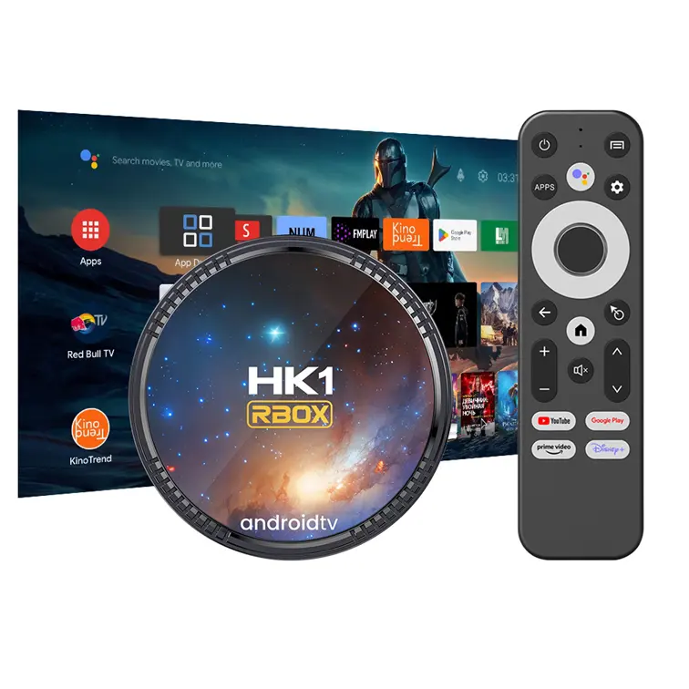 Prezzo di fabbrica S905W2 Chipset HK1 RBOX W2T Androidtv 11.0 UI TV box voce assistente 4K voce telecomando Top box