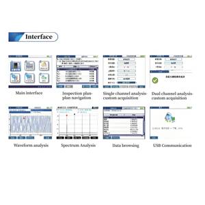 Analyseur de vibrations portatif 1410 2 canaux 400 MHz DSP Capteur ICP Analyse de spectre FFT Maintenance prédictive IP65 OEM - Product Image 3