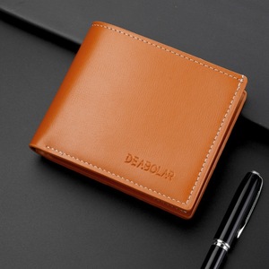 Wholesale Custom Logo Short Card Holders <b>Purse</b> High Quality Durable <b>Men's</b> Wallet with Polyester Lining - Product Image 1