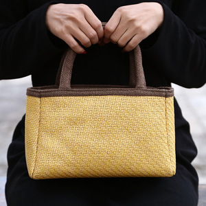Casual Tote Handbag Woven Straw Bag Durable Everyday Outfits Unisex <b>Brown</b> Yellow Size Small <b>Medium</b> Large - Product Image 4