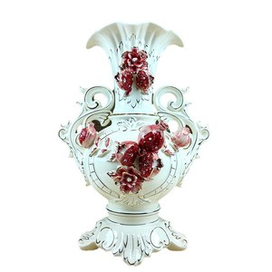 Jarrón grande de estilo europeo, arreglo floral, cerámica chapada en oro, Granada, porche, sala de estar, decoración, jarrón binaural de lujo - Product Image 5