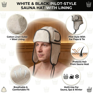 Chapeau de sauna en feutre de laine de haute qualité pour adultes - Écologique, doux et réutilisable, protection thermique et soin des cheveux - Product Image 3