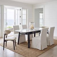 Table à manger extensible moderne pour la salle à manger, en pierre frittée, avec 6 chaises