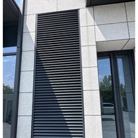Armoire à persiennes en aluminium gris foncé intégré, volet de ventilation décoratif, couvercle métallique pour équipement de climatisation domestique