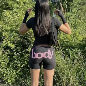 Peeqi BODY Print Completo Sexy Due Pezzi: Felpa con Cappuccio e Pantaloncini, Set Casual 2 Pezzi, Abbigliamento Donna, Moda Streetwear - Product Image 6