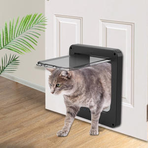 Porte pour animaux de compagnie en plastique écologique de luxe <span class=keywords><strong>avec</strong></span> capteur à <span class=keywords><strong>puce</strong></span>, verrouillage 4 directions, ouverture spirale, volet intérieur, pour chiens et chats, accès au salon - Product Image 3