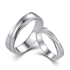 Anillo de Boda Elegante de Oro Blanco de 18K de Alta Calidad con Diamante Brillante Certificado, Diseño Único y Simple, Estilo Clásico para Fiesta - Product Image 1