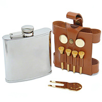 Sac de rangement pour accessoires de golf en cuir PU avec pochette pour tees, ceinture et porte-bouteille – Fournitures de golf pour activités de plein air