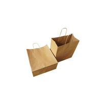 Umweltfreundliche braune Kraftpapier-Einkaufstaschen aus recyceltem Karton mit langen Henkeln für Weihnachtsgeschenkverpackungen im Großhandel