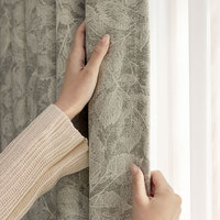 Cortina Opaca Moderna Minimalista con Estampado de Hojas Verdes, Cortina Gruesa para Ventana de Dormitorio o Sala de Estar