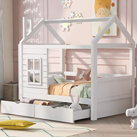 Cadre de lit pour tout-petit en bois massif moderne européen avec protection contre les chutes pour meubles de chambre à coucher